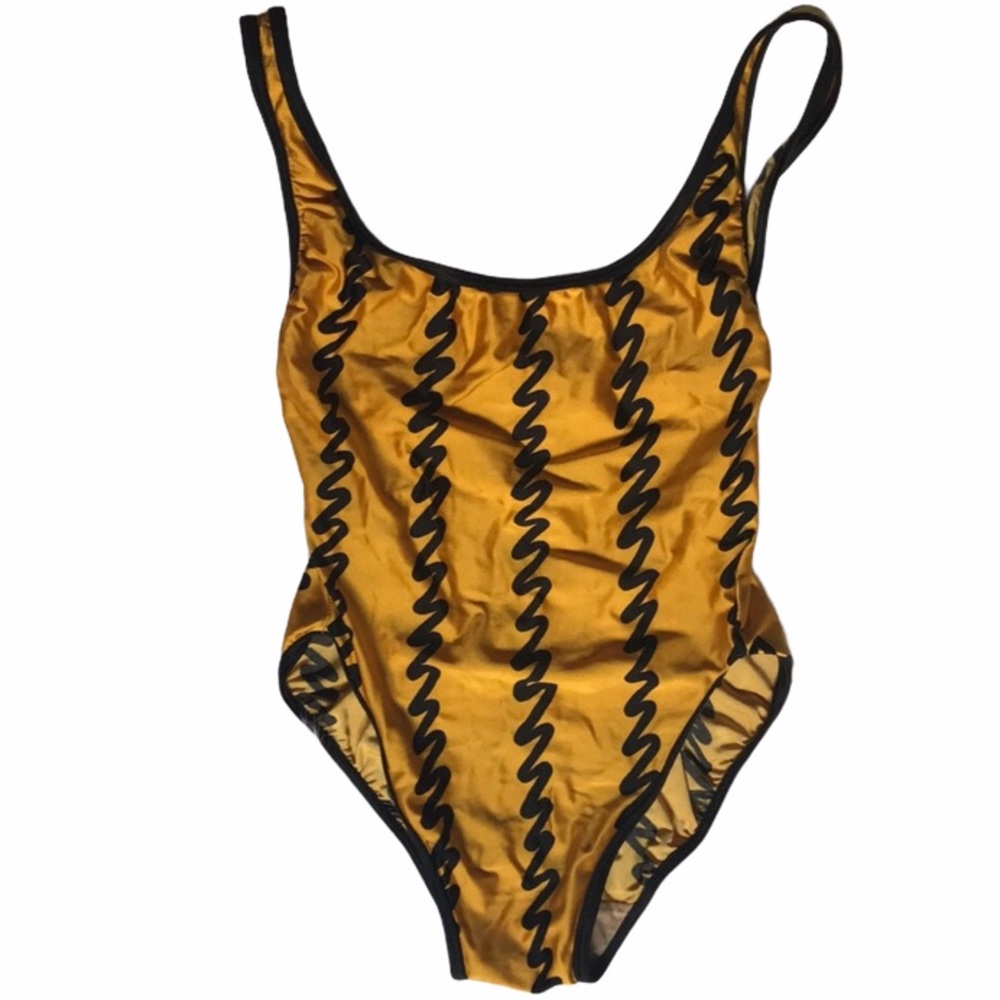 🔥La Blanca Black & Gold One Piece Swimsuit - S